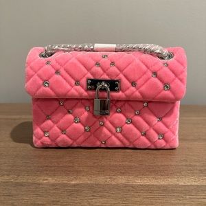 Kurt Geiger London - Mini Braxton Velvet Shoulder Bag - Pink Color